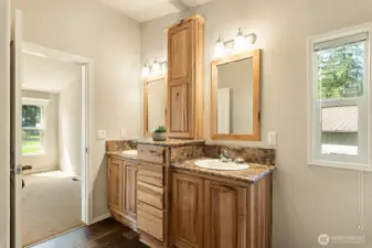 Primary bath dual vanity.