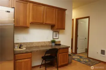 Desk area in the kitchen.