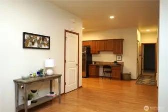 Centrally located closet.