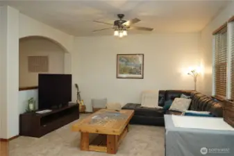 The Livingroom has brand new carpet and fan light.