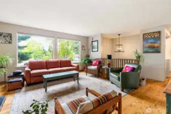 large front windows bring the beauty of the PNW right into your living room