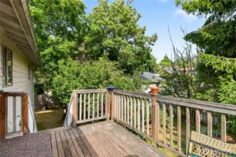 back deck off kitchen ... the perfect place for your morning coffee!