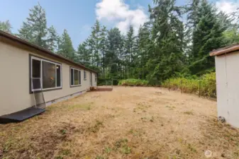 Side view of home with exterior access points.