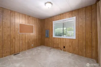 Bedroom #3, the smaller of the three, would make a great office space