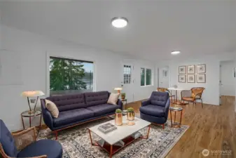 Virtually staged living room