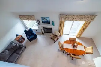 Loft shot of living space