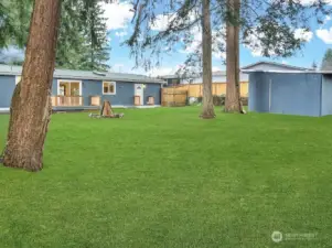 Back yard with car port