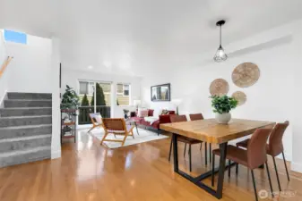 Spacious main floor with defined living areas — a refreshing alternative to narrow townhome layouts.