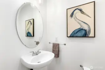 Convenient main-level powder room for guests.