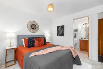 Another view of this comfortable bedroom with ensuite full bath.