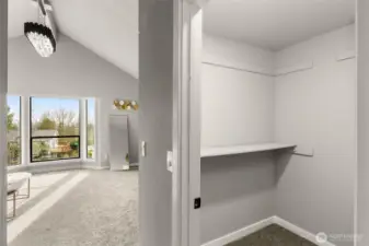 master bdrm w/ vaulter ceilings