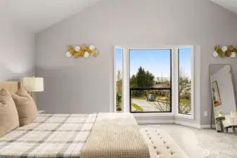 amazing partial water views from upstairs master bdrm