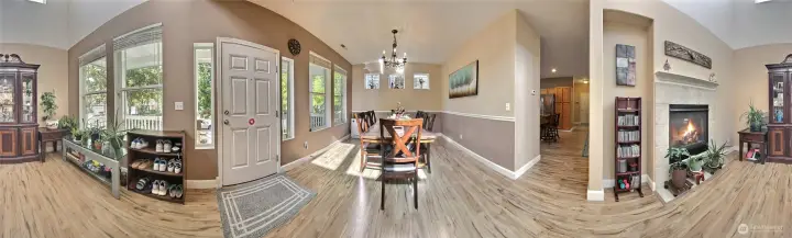 Living room and Dining room view