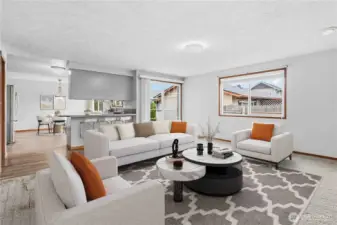 Family Room off the Kitchen-Virtually Staged