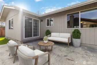 Private Back Patio-Virtually Staged