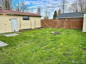 Firepit and garden beds