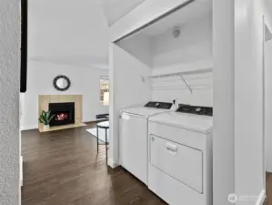 Onsite washer and dryer.