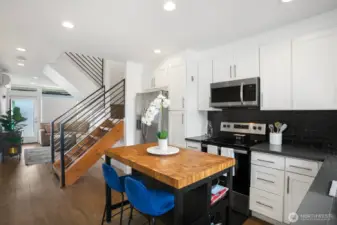 The main floor is a great space, connecting kitchen and living room.