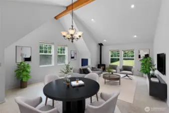 virtually staged great room