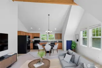 virtually staged great room