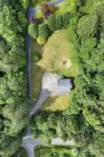 overhead view of flat sunny land