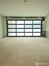 Frosted glass garage door