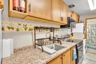 All kitchen appliances stay.