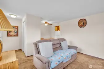 Living room is off dining room