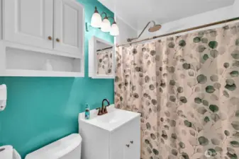 Bathroom with oversized walk in shower