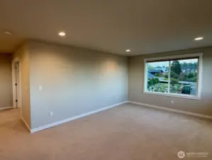 Upstairs rec room with south-facing windows gets plenty of light.