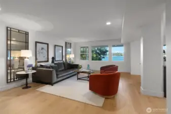 Lower Level Family Room overlooking lake