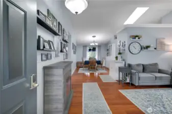 Front door opens into your front living room.