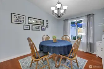 Dining room has natural light from front & back window.