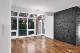 Real hardwood floors and rich cherry wood accents throughout