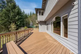 Elevated views create a feeling of living among the trees. This space effortlessly blends entertainment with relaxation.