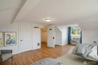 Virtually staged larger upper room