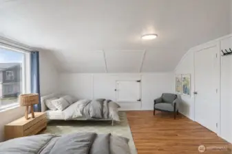 Virtually staged larger upper room