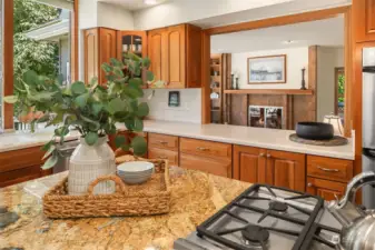 The kitchen is the heart of any home and you will love this one.  An oversized island, a Decor appliance package, solid cherry cabinets and plenty of counter space!