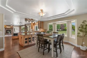 Dining room open to the chef's kitchen.