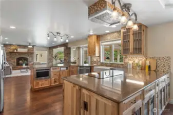 Stunning kitchen with custom cabinets & granite counters.