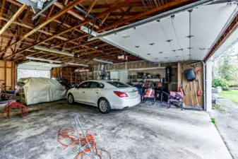 Attached garage to house drive through garage doors