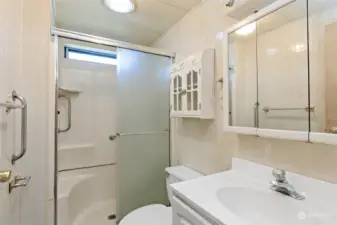 2nd bathroom with accessibility features