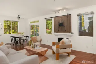 New interior paint was just added. The spacious living room is sundrenched.