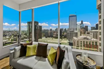 36th floor wrapped with floor to ceiling 10ft south facing windows