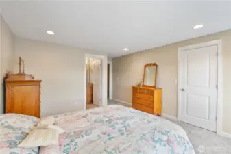 Another look at the primary bedroom. See the 3/4 bath straight ahead. The large walk-in closet is to your right.