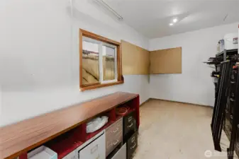 10x23 Insulated Shop just off the attached 2 car garage.