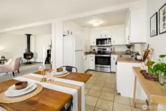 Kitchen & Dining Space Flows Nicely
