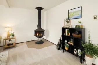 Cozy Wood Burn Fireplace