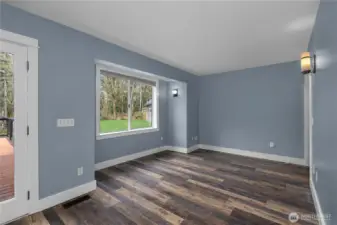 Versatile bonus area offers extra living space with views of the backyard.