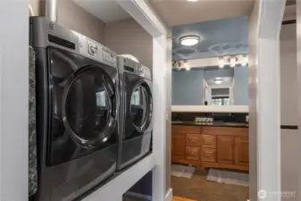 Upper-level laundry located in the PBR adds everyday function and convenience.
